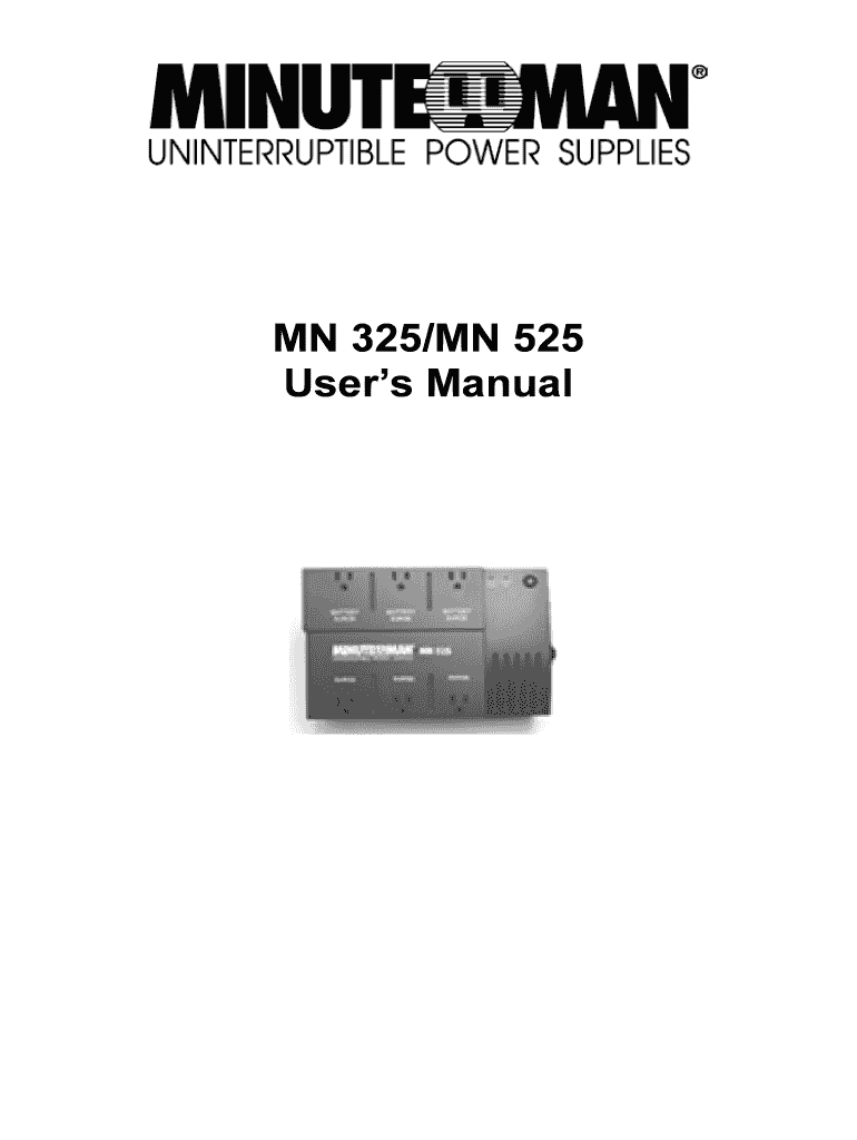 MN 325 MN 525 User's Manual - Radio Shack Preview on Page 1
