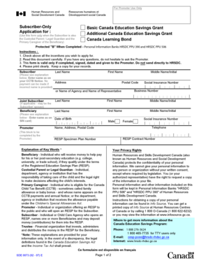 Canada Education Savings Grant Application