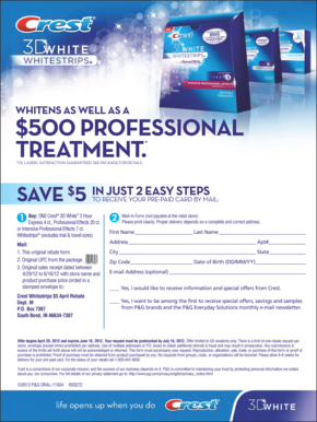 Crest Whitestrips Rebate Form