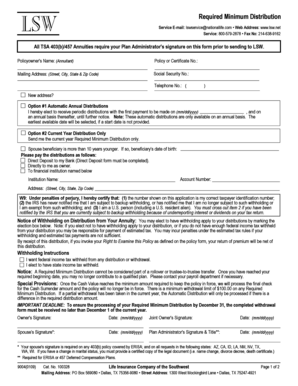 Required Minimum Distribution Form
