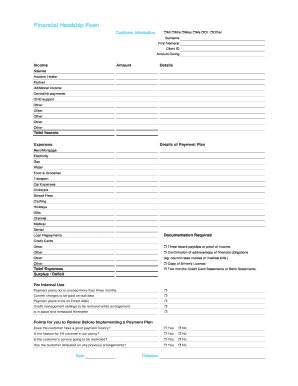 Financial Hardship Form