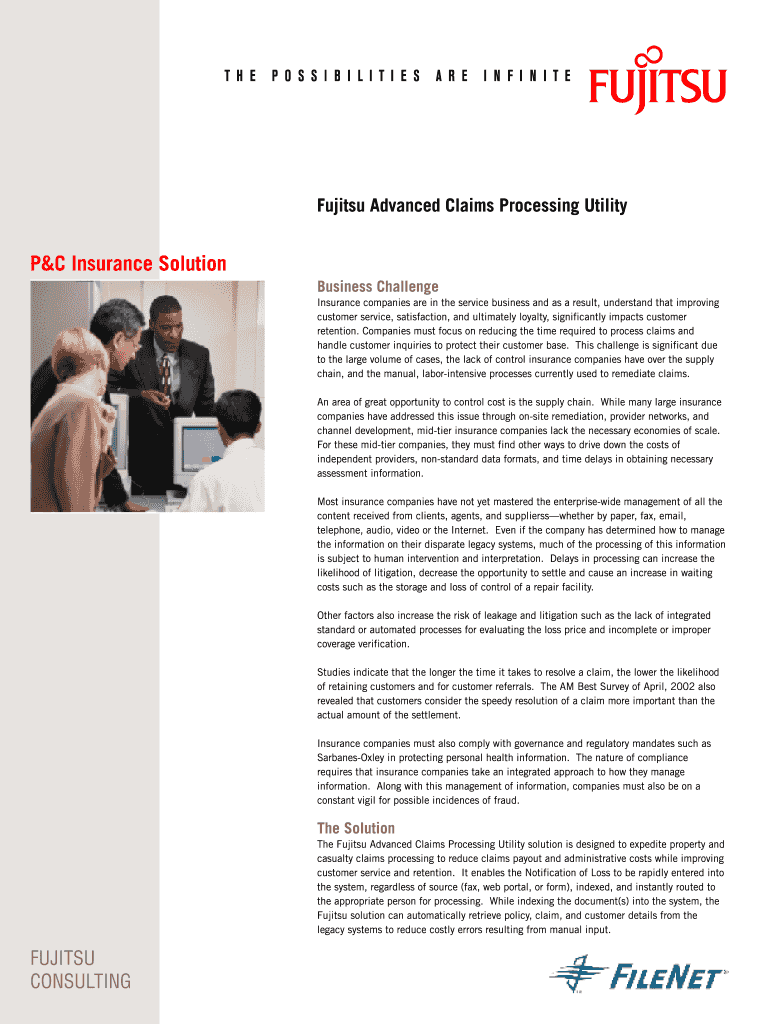 Fujitsu Advanced Claims Processing Utility Preview on Page 1