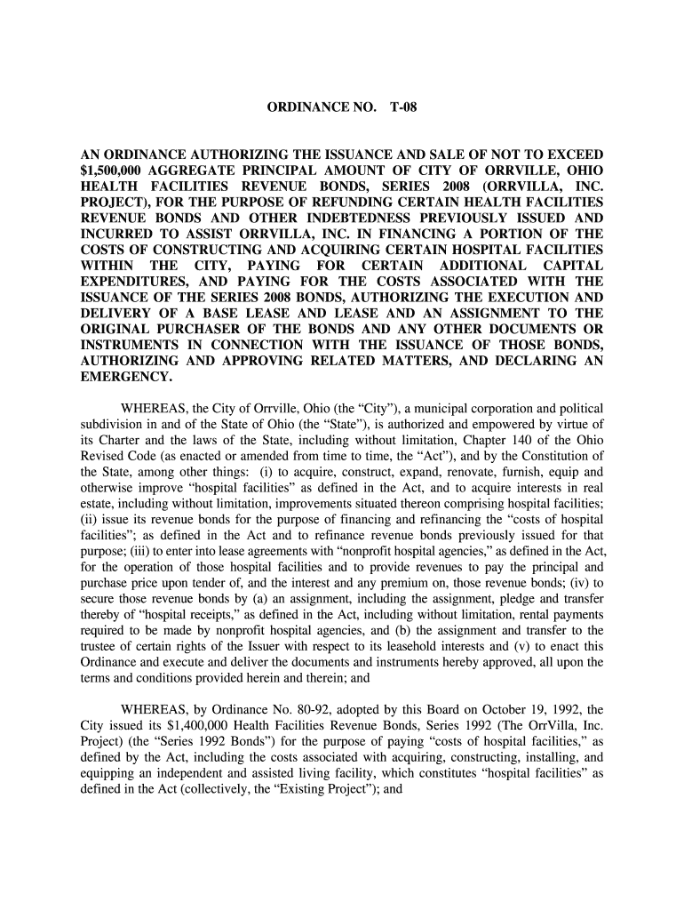 Ordinance No T-08 Preview on Page 1