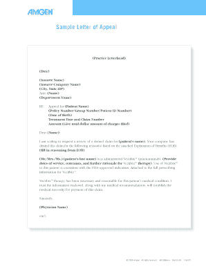 Sample Letter of Appeal - Amgen