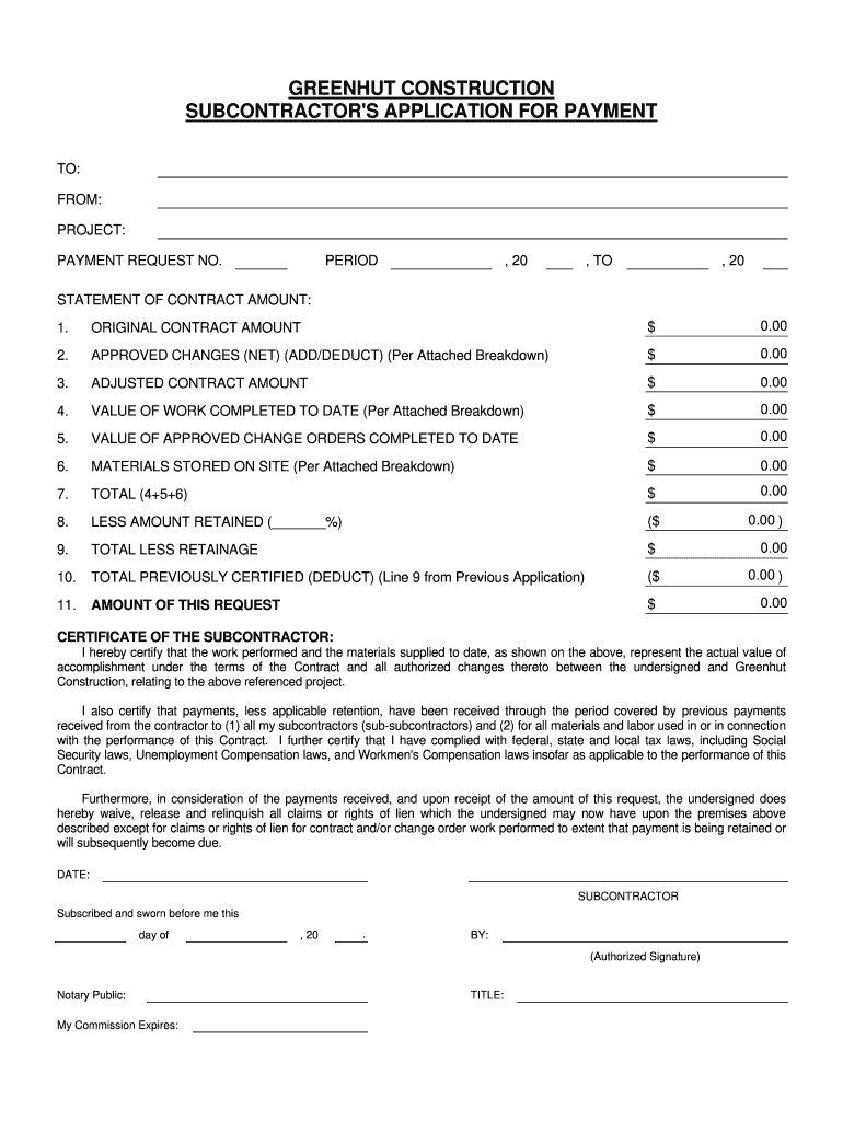 Construction Pay Application Fill Online, Printable, Fillable, Blank