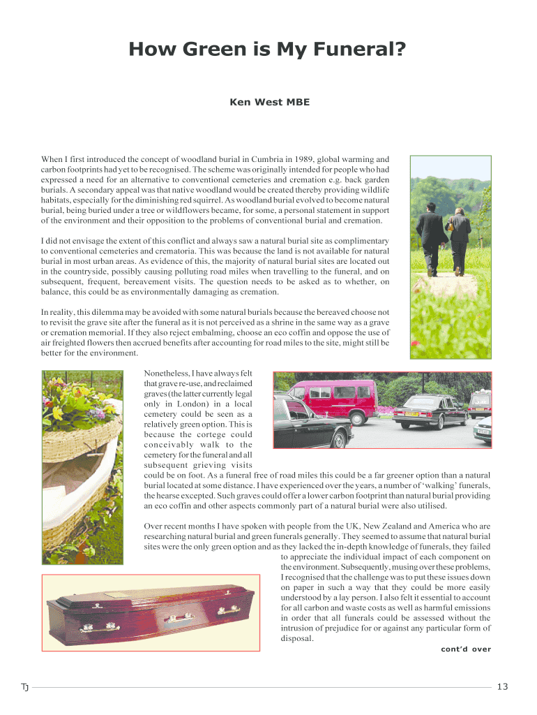 How Green is My Funeral Preview on Page 1