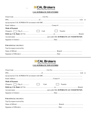 CAL SuperSave Top-Up Form