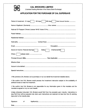 CAL Brokers Investment Application