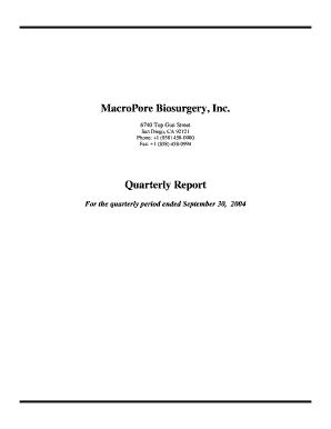 Quarterly Report