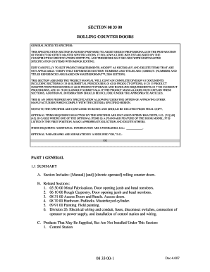 083300 Rolling Counter Doors - Cornell Iron Works Inc