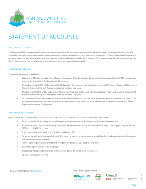 BC Hydro FWCP Statement of Accounts Guidelines Revised