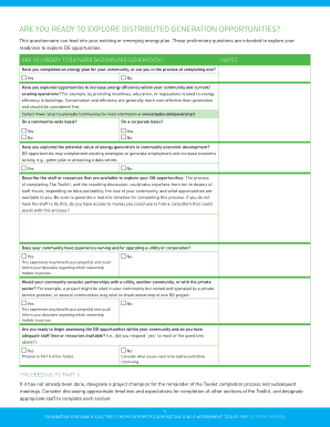Generating Renewable Electricity with Distributed Generation: A Self-Assessment Toolkit for B C Firs