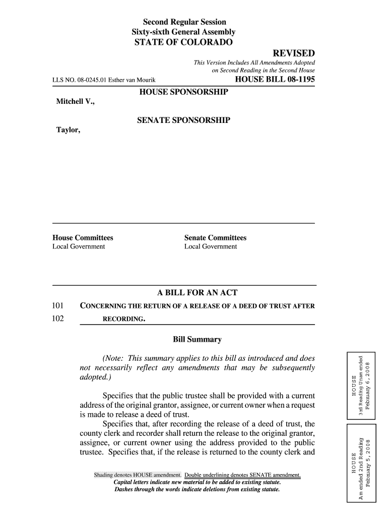 House Bill 08-1195 Preview on Page 1