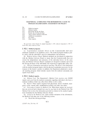 CAUSE TO INITIATE EXAMINATION