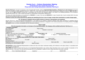 Brembo Shareholders Proxy Form