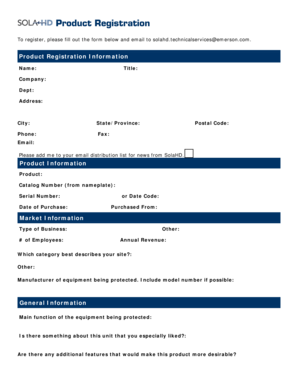 Product Registration Form