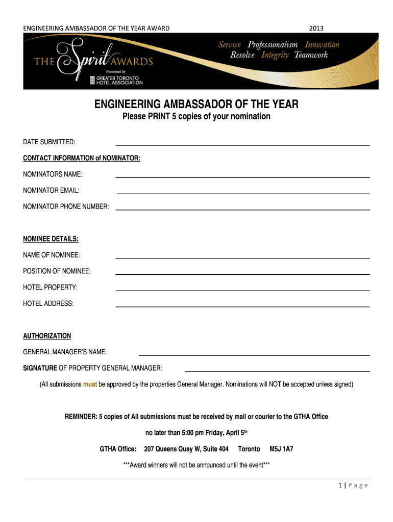 ENGINEERING AMBASSADOR OF THE YEAR AWARD Preview on Page 1