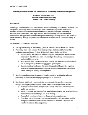 Branding a Business School: the Intersection of Scholarship and Practical Experience