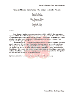 General Motors Bankruptcy: The Impact on Griffin Motors