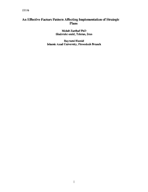 An Effective Factors Pattern Affecting Implementation of Strategic