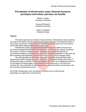 Privatization of infrastructure assets: financial structures,