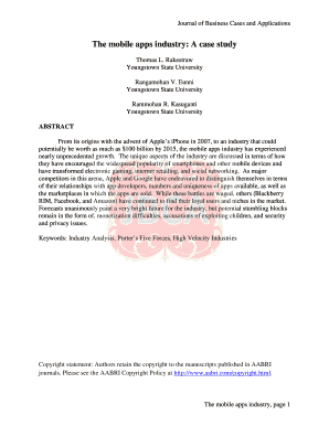 The mobile apps industry: A case study