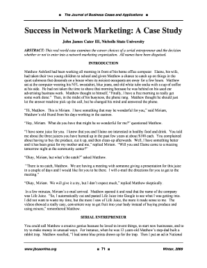 Success in Network Marketing: A Case Study