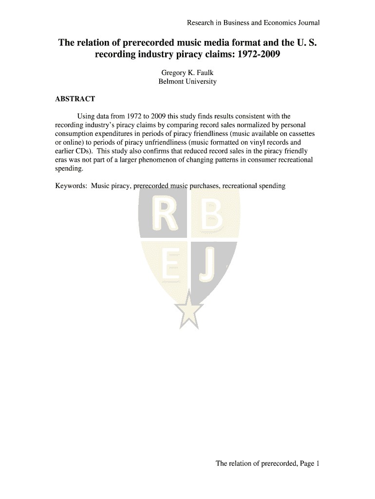 The relation of prerecorded music media format and the U S bb Preview on Page 1