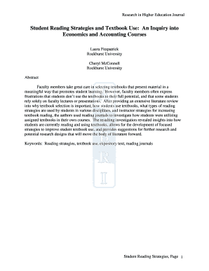 Student Reading Strategies and Textbook Use: An Inquiry into