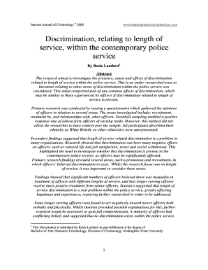 Lambert - Discrimination Relating to Length of Service in the Police Servicedoc