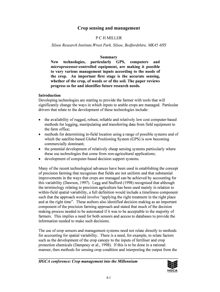 Crop sensing and management - AHDB Cereals and Oilseeds Preview on Page 1