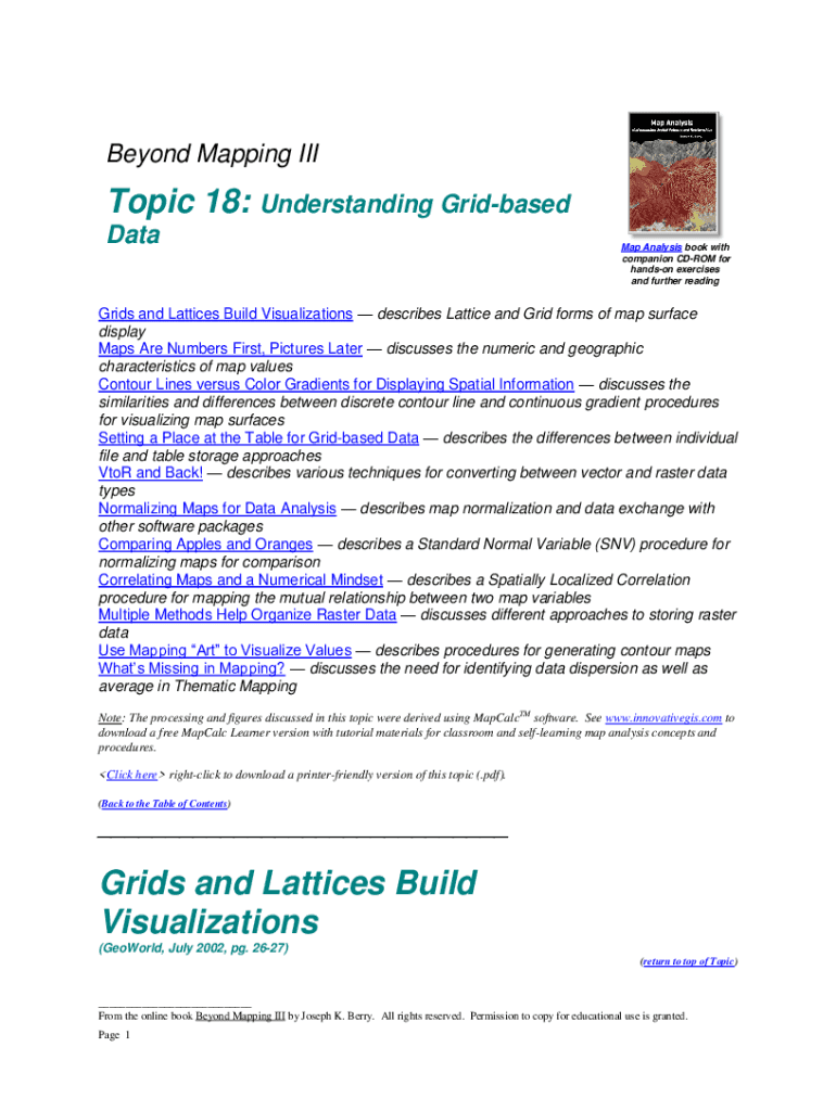 Beyond Mapping III - Topic 18: Understanding Grid-based - Data Preview on Page 1