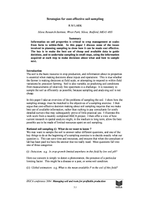 Strategies for cost-effective soil sampling R M LARK Silsoe Research Institute Wrest Park Silsoe Bed