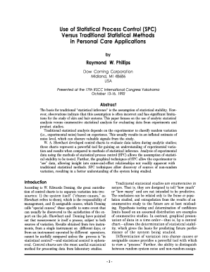 Use of Statistical Process Control (SPC)