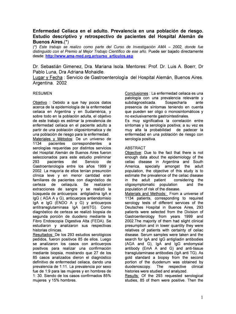 Enfermedad Celaca en el adulto Preview on Page 1