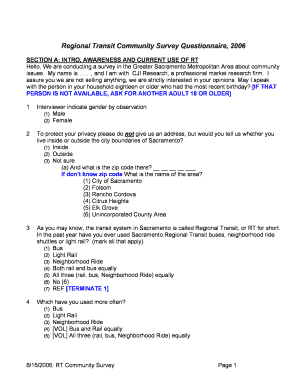 Market research survey template - questionaire format