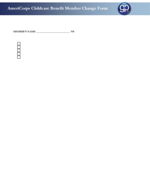 AmeriCorps Childcare Benefit Member Change Form