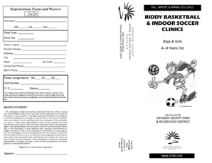 Biddy Basketball and Indoor Soccer Registration Form