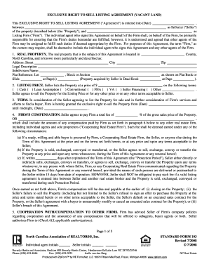 Exclusive Right to Sell Listing Agreement