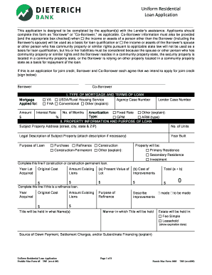 Uniform Residential Loan Application