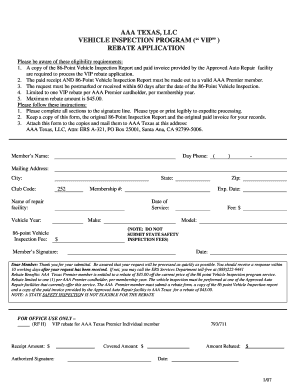 AAA Texas VIP Rebate Application