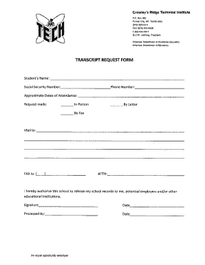 Transcript Request Form