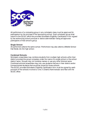 Scholastic Eligibility Certification Form