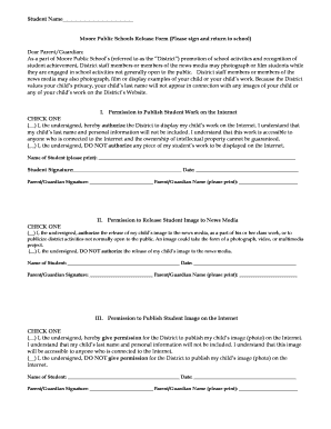 Moore Public Schools Release Form