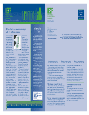 Tremor Talk Membership Form