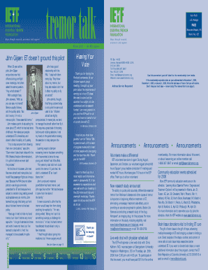 Tremor Talk Membership Form