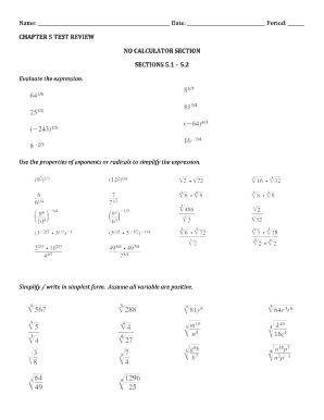 Chapter 5 Test Review