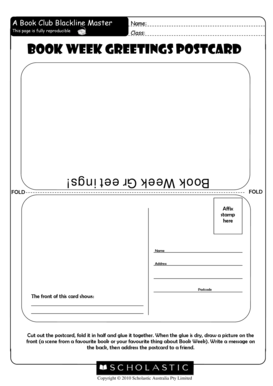 Book Week Greetings Postcard Template