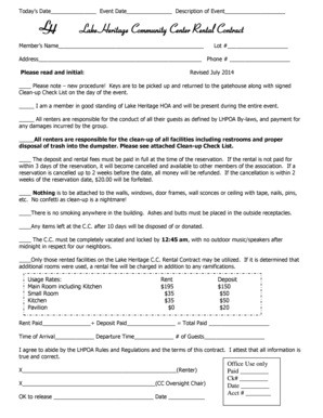 Event Date Lake Heritage Community Center Rental Contract - lakeheritage