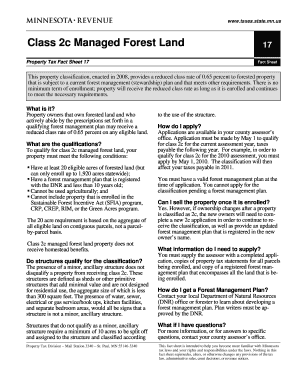 Minnesota Class 2c Managed Forest Land Application